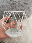 6 x Świecznik geometryczny mały, kolor biały