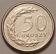 50 gr groszy 2008r. nakład 13.000.000 szt. 