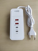 ŁADOWARKA SIECIOWA 4 PORTOWA 2 X USB A + 2 X USB TYPU C .