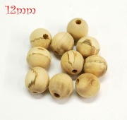 Kulki Korale drewniane Brzoza surowe Makrama Decoupage 12mm - 10szt