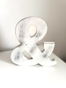 Drewniana biała litera & duża dekoracja na komodę półkę 25 cm