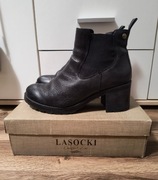 Botki czarne skóra naturalna Lasocki 41