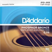 Struny do gitary akustycznej D-addario EJ16 Phospor Bronze 12-63
