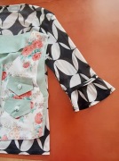 Tunika Wallis 36 i kamizelka krótka 36 zielony pastelowy i ecru