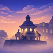 Śląsk - Mysłowice - Kapliczka Jarlików grafika art deco 50x50cm