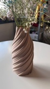 Wazon 3D Spiralny pudrowy beż 24cm - lekki nowoczesny wazon