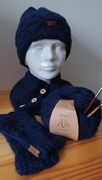 Komplet. Czapka,komin,mitenki Alpaka z merynosem. 