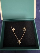 Naszyjnik i kolczyki srebro pozłacane z cyrkoniami kolekcja Flora Yes