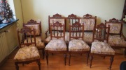 antyczny zestaw sofa plus 2 foteliki 6 krzeseł