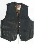 Kamizelka na motor skórzana czarna skóra