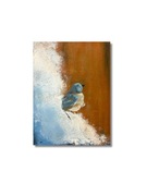 Obraz na płótnie ptak abstrakcja błękitny wędrowiec pomarańcz niebieski 