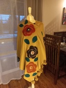 Duży szal malowany wełną czesankową - rękodzieło 