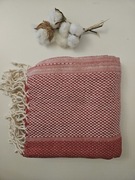 Turecki ręcznik bawełniany Peshtemal 96x188 czerwony Mikołajki 