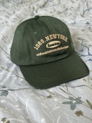 Ciemnozielona czapka z daszkiem Vintage Retro New York 1989 Haft Unisex