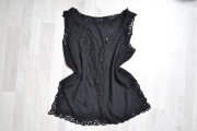 Kamizelka czarna zwiewna ażurowa XL
