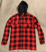 Koszula w kratę z kapturem Divided by H&M checked shirt grunge metal rock 