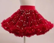 Spódniczka z falbankami bordowa gwiazdki