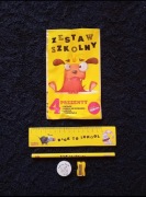 Zestaw szkolny: ołówek, gumka, linijka, temperówka