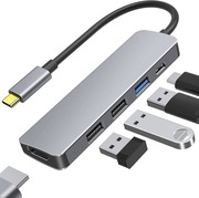 Adapter USB C 5 w 1, z wyjściem HDMI 4K 