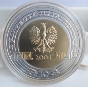 10 zł 2004 ATENY 2004 / IGRZYSKA OLIMPIJSKIE / Ag925 / ZŁOCONA Au999 / UNC