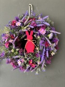 Wianek dekoracyjny Lawendowa Łąka 40 cm na Drzwi z Kwiatów Sztucznych