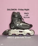 Raz użyte rolki Salomon męskie - koła FAT 76 mm - r. 42 - Friday Night