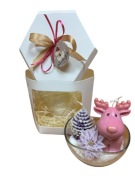 Świąteczna świeca z reniferem