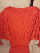 Sweter-tunika, rękaw kimono.Czerwony.