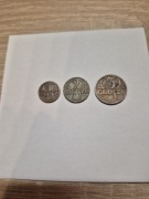 MONETY II RP 3 szt - 1 gr 1938 - 2 gr 1927 - 5 gr 1938