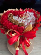 Bukiet jadalny serce z Raffaello Walentynki, urodziny, imieniny