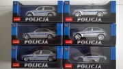 SAMOCHODY POLICYJNE FIRMY RASTAR SKALA 1.43  6SZT