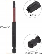 Bit Sześciokątny Torx 1/4" Magnetyczny Łeb Gwiazdowy T25 100 mm