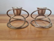 Dwa świeczniki stare złoto ozdobne