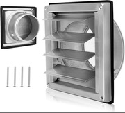 Kratka wentylacyjna 150 mm z siatką, stal nierdzewna 304, klapa zwrotna