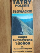 Tatry polskie i słowackie mapa turystyczna 1991 r