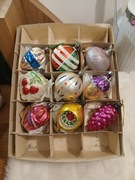 Stare szklane bombki choinkowe z okresu PRL mix