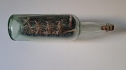 Antyczny statek w butelce, marynarskie folk art, 4masztowy bark 1920r