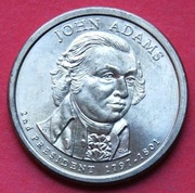 1  Dolar 2007 P r -     USA  John Adams   Mennica P  stan !!!