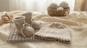 Zestaw Niemowlęcy Premium z Wełny Merino, jasny beż