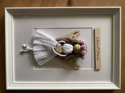 Ramka dziewczynka anioł pamiątka makrama