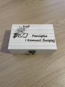 Drewniana skrzynka Pamiątka I Komunii Świętej