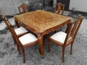 *Francuski stół rocaille z 5 krzesłami ok.1900 r., renowacja*antyk 