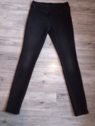 Jeansy slim czarne przecierane