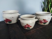 Stare ceramiczne garnki sielskie wiejskie Vintage