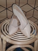 Buty na obcasie szpilki Vices kremowe beżowe lakierki 39 