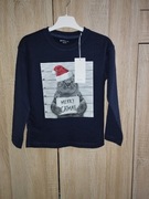 Bluzeczka świąteczna z kotkiem r. 128 Reserved 