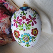 Jajo duże kaszubskie styl żukowski - bombka wielkanocna