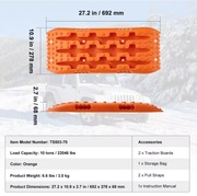 2 Maty trakcyjne Trapy najazdowe 69x28cm VEVOR do 10 ton dla VAN ATV SUV RV
