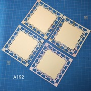 SCRAPKI KRAKÓW  kwadratowe ażurowe ramki serwetki 4 szt. (A192)