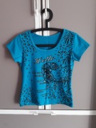 Niebieska koszulka damska S motyw tygrysa t-shirt